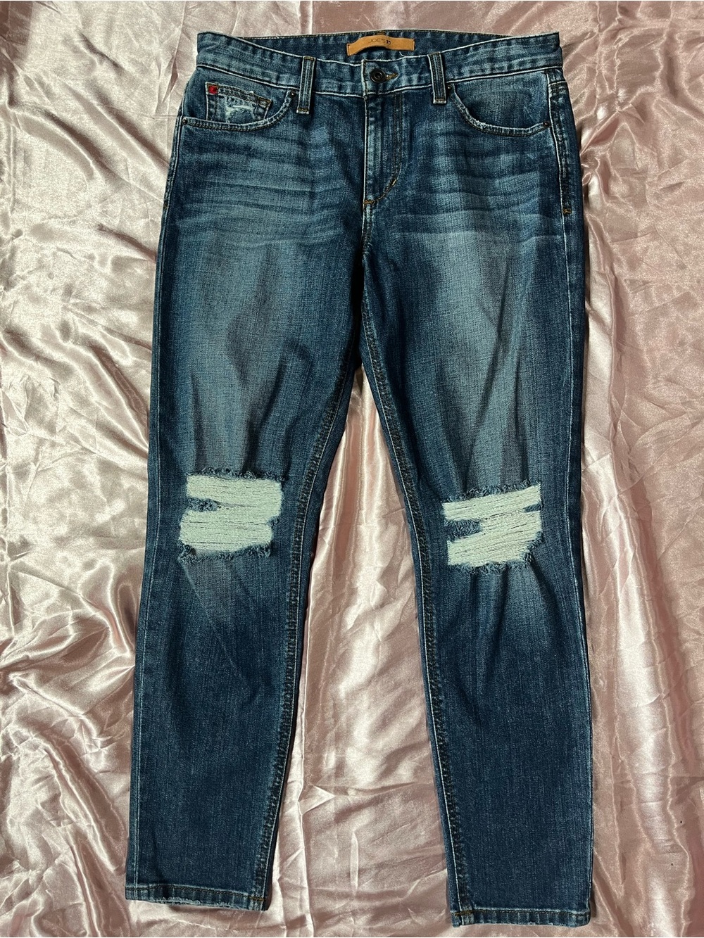 Joe's Jeans Dark Blue Skinny Distressed Ripped Knees